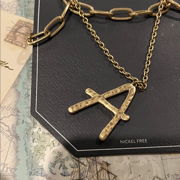 Melrose and Market Paper Clip Chain “A” Initial Necklace - Picture 4 of 5